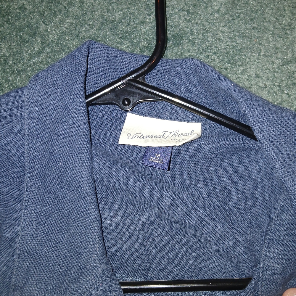 Universal Thread Navy Button-Front Short Sleeve Romper - Picture 3 of 3